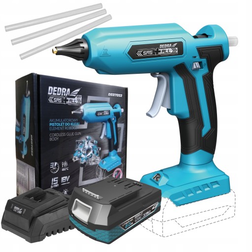 DEDRA PISTOLET DO KLEJU AKUMULATOROWY 18V + 2Ah
