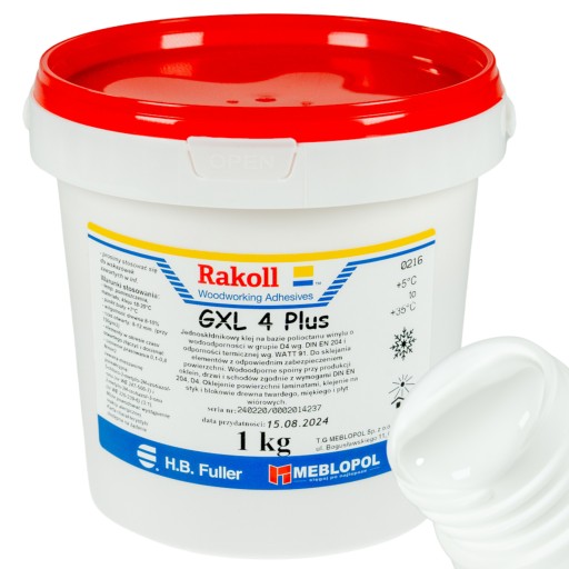 Klej do drewna RAKOLL GXL-4 Plus wodoodporny D4 1kg płyta wiórowa OSB MDF