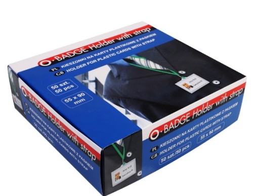 Identyfikator holder z taśmą smyczą zieloną 50x