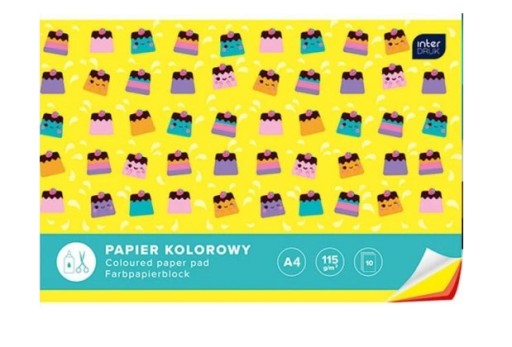 PAPIER KOLOROWY A4 INTERDRUK 10 KARTEK ZESZYT