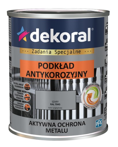 Dekoral Podkład antykorozyjny szary RAL7045 0,9l