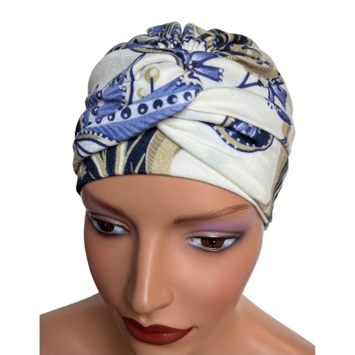 Stylowy turban damski Sara 417 gotowy do założenia także po chemioterapii