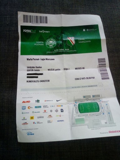 Bilet Warta Poznań - Legia Warszawa 14.08.2021