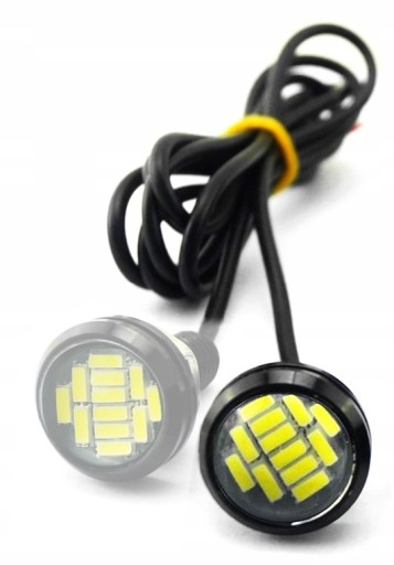 DRL ŚWIATŁA DZIENNE OCZKA DIODY 12 LED OKRĄGŁE