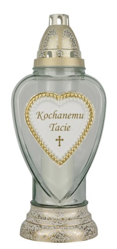 Znicz z dedykacją. Kochanemu Tacie. Serce