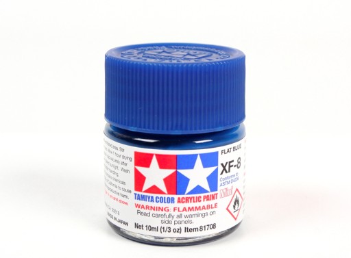 MODELARSKA FARBA AKRYLOWA NIEBIESKA MATOWA TAMIYA 10ml XF-8 FLAT BLUE (M)