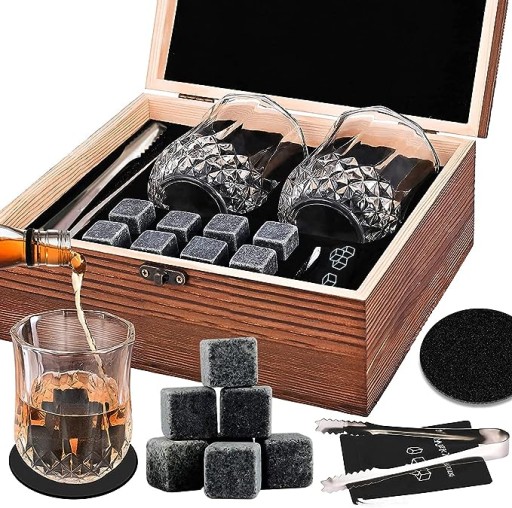 ZESTAW PREZENTOWY DLA MĘŻCZYZNY SZKLANKA DO WHISKY ALKOHOLU KUFEREK PREZENT