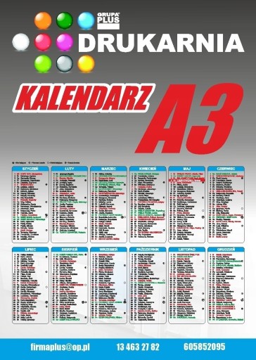 KALENDARZ 2024 SRA3 / A3 100szt
