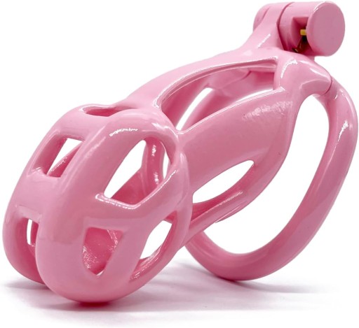 RÓŻOWY MĘSKI PAS CNOTY COBRA CHASTITY 4 RINGI