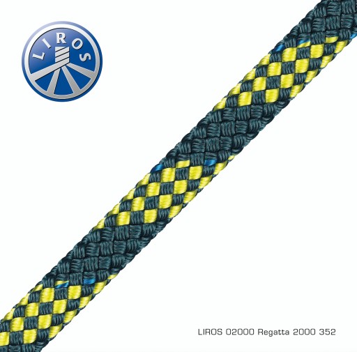 Lina DYNEEMA - LIROS - Regatta 2000 - 3mm Fałowa STEELBLUE-YELLOW