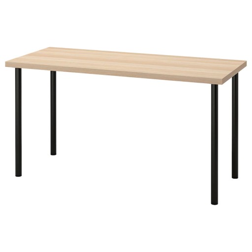 IKEA LAGKAPTEN ADILS Biurko dąb bejc czarny 140x60