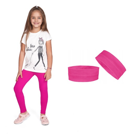 ZESTAW LEGGINSY + OPASKA NA GŁOWĘ BAWEŁNA 128