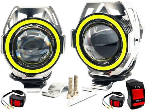 2x LED Halogeny motocyklowe lampy reflektory quad