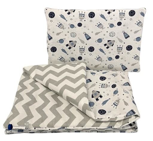 LiLo KOMPLET POŚCIELI do wózka kocyk 50x75 poduszka 25x35 bawełna 100% 2el