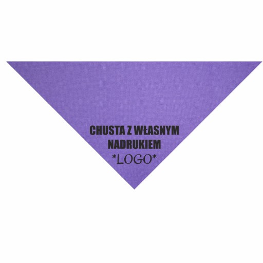 Chusta trójkątna mała 53x53x78 fioletowa z logo