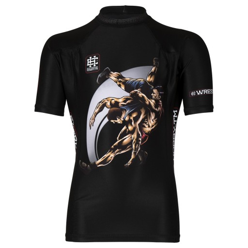 Rashguard dla dzieci k. rękaw WRESTLING CZARNY 104