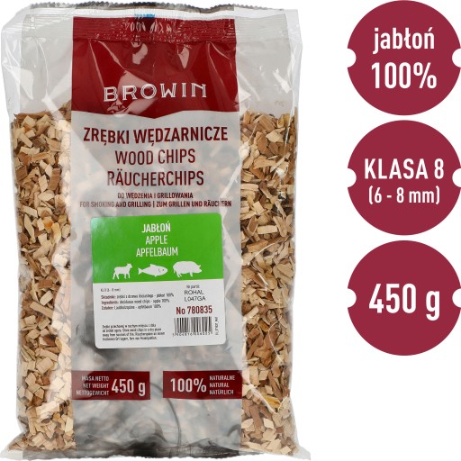 Zrębki wędzarnicze JABŁOŃ KL.8 wiórki do wędzenia, grillowania