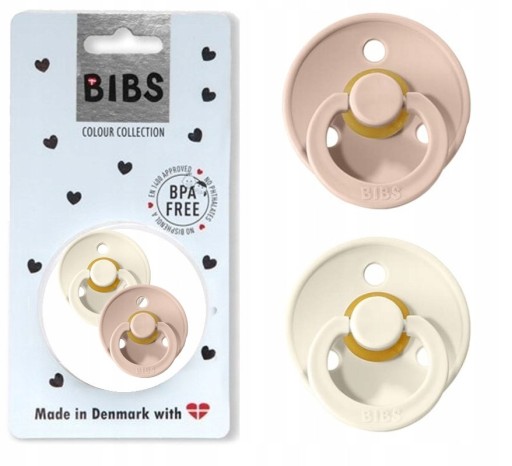 BIBS smoczek hevea 18+ KAUCZUK 2pak Blush ivory
