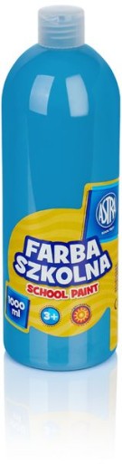 NIEBIESKA Farba PLAKATOWA szkolna BUTELKA 1000 ml ASTRA DOSKONAŁE KRYCIE