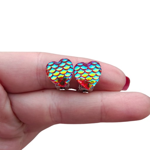 Klipsy dla dziewczynki hand made serduszka