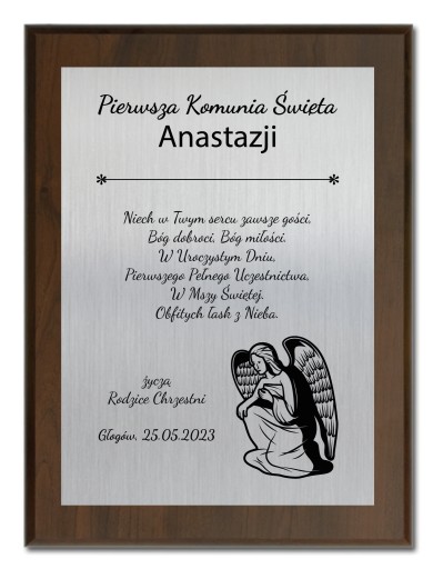 PAMIĄTKA KOMUNII ŚWIĘTEJ PREZENT KOMUNIA GRAWER A5