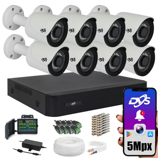 ZESTAW KAMER DO MONITORINGU 5MPX Z IR ZEWNĘTRZNE METALOWA OBUDOWA APLIKACJA