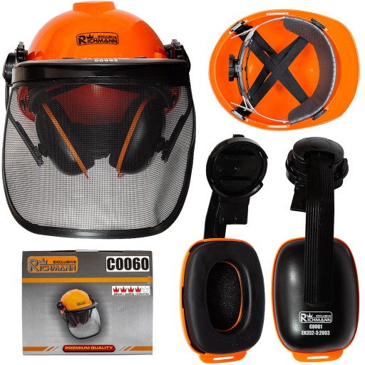 ZESTAW DO KOSZENIA TRAWY KASK + OSŁONA + NAUSZNIKI