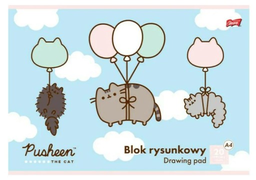 BLOK RYSUNKOWY BIAŁY A4/20K KOT PUSHEEN