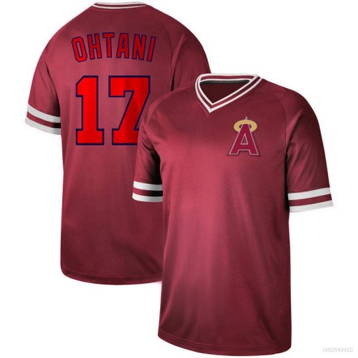 Koszulka baseballowa Los Angeles Angels Ohtani Trout T-shirty z krótkim rękawem, okrągłe