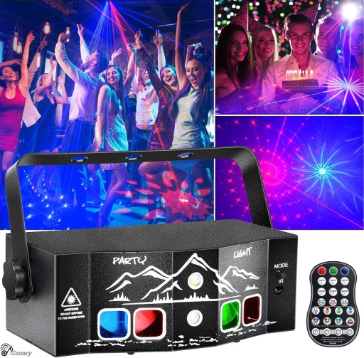 LED DYSKOTEKA IMPREZA ŚWIATŁA DJ-SKIE ŚWIATŁO STROBOSKOPOWE RGBW Z PILOTEM