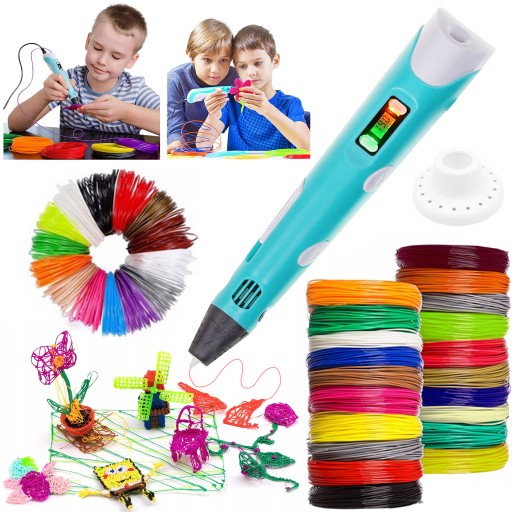 DŁUGOPIS 3D Dla Dzieci DRUKARKA 3D + FILAMENT PLA 209 metrów + Szablony