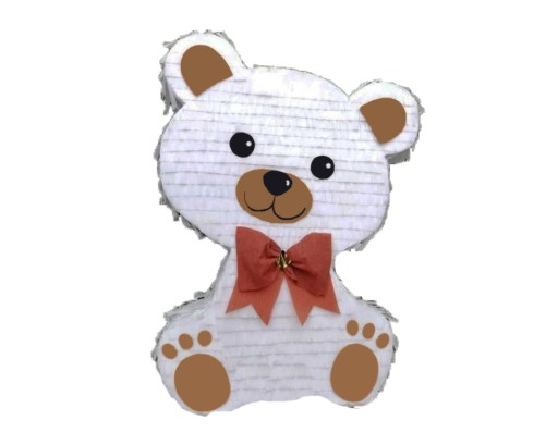 Piniata Miś biały + kij + dodatki Pinata