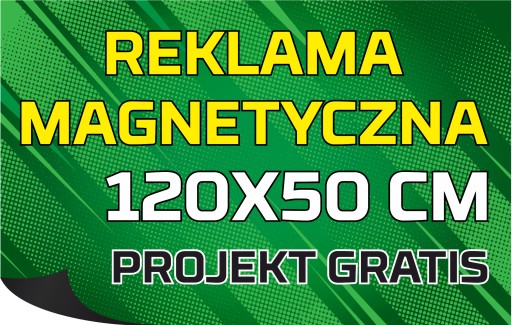 REKLAMA MAGNETYCZNA magnes na samochód auto 120x50 PROJEKT GRATIS