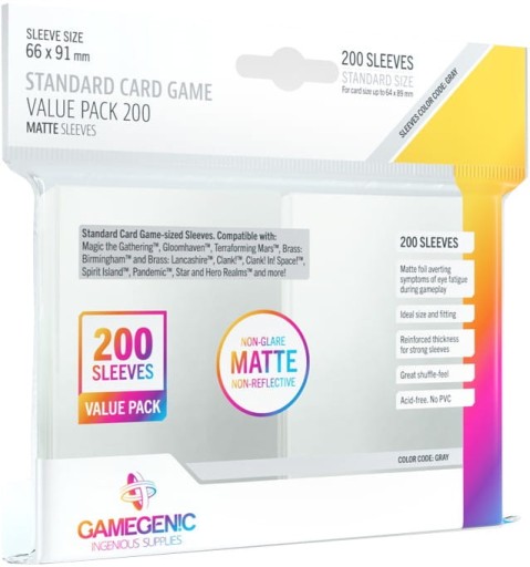 Gamegenic: Matte Value Sleeving Pack 66x91 mm