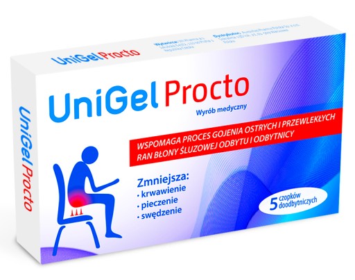 UniGel Procto 5 czopków ból krwawienie hemoroidy