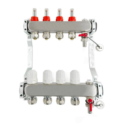 ROZDZIELACZ 50 mm 4 OBWODY INOX STAL REITER OGRZEWANIE PODŁOGOWE