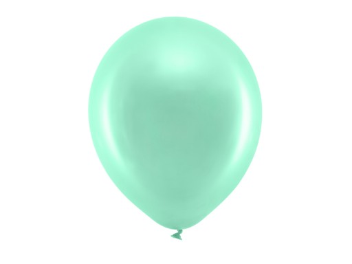 Balony 30cm metalizowane miętowe metaliczne