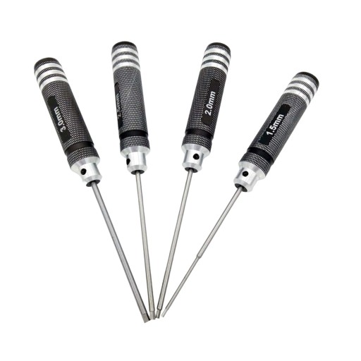 4-częściowy zestaw śrubokrętów sześciokątnych Przenośny Trwały 1,5 mm 2,0 mm 2,5 mm czarny
