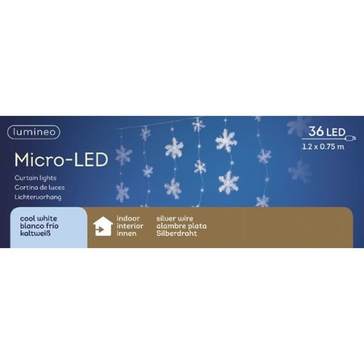 Kurtyna sople 36L świetlna płatki śniegu led 120cm
