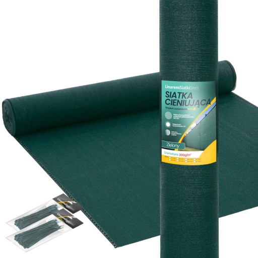 SIATKA CIENIUJĄCA 95% MATA 1,2x50m MASKUJĄCA NA OGRODZENIE PŁOT 200g UV+