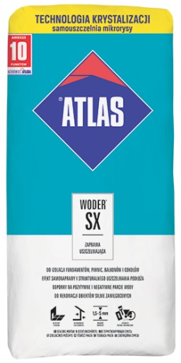 ATLAS HYDROIZOLACJA JEDNOSKŁADNIKOWA WODER SX 25kg