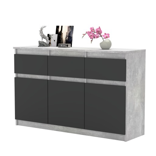 Komoda OLA szafka 120 cm 3 szuflady nowoczesna pojemna rtv ATELIER system