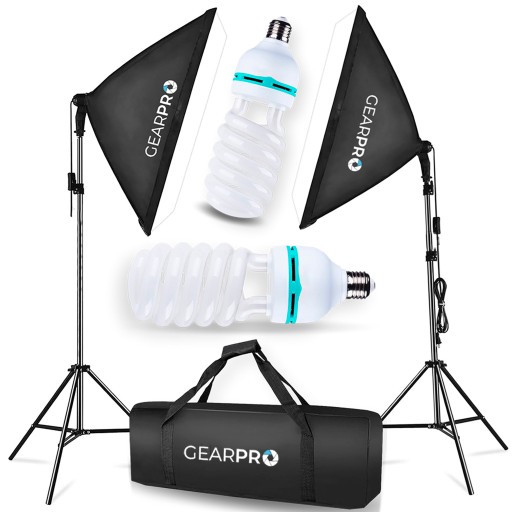 Softbox Lampy Softbox 50x70 Zestaw Światło Ciągłe 2x150W + Statywy Torba