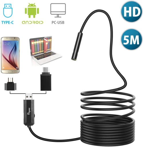ENDOSKOP KAMERA INSPEKCYJNA ANDROID USB-C MICROUSB
