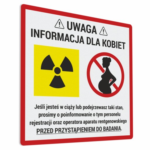 Naklejka - Rentgen, Poinformuj o ciąży 20x20 RTG