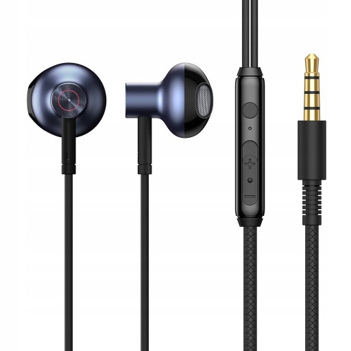 BASEUS SŁUCHAWKI DOUSZNE Z MIKROFONEM MINI JACK 3.5MM PRZEWODOWE KABEL 1.2M