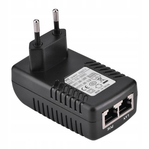 ZASILACZ WTYCZKOWY POE 48V 0.5A WTYK DO GNIAZDA ELEKTRYCZNEG