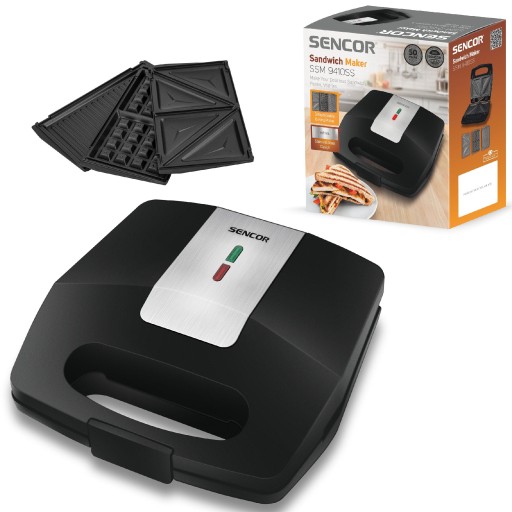 TOSTER opiekacz do kanapek 3w1 700W RÓŻNE PŁYTY GRZEWCZE Sencor SSM 9410SS