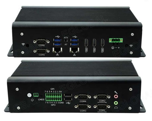 Przemysłowy mini PC G13 fanless 3xHDMI 2xRJ45 2xLAN 6xCOM GPIO ATX/AT WIN