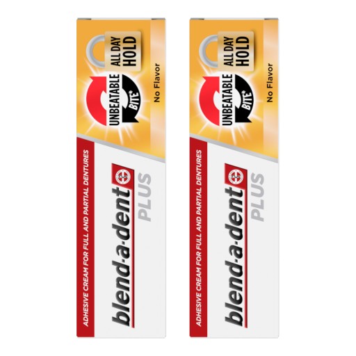 BLEND-A-DENT PLUS Unbeatable Bite No Flavor 2x40g zestaw kremów do protez